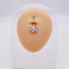 Wholesale Stainless Steel Navel Ring With Heart Butterfly Skull Leaves Star Crown Flowers Zircon Electroplated Women's Piercing Jewelry
