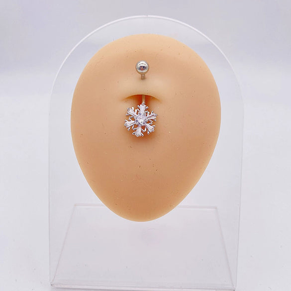 Wholesale Stainless Steel Navel Ring With Heart Butterfly Skull Leaves Star Crown Flowers Zircon Electroplated Women's Piercing Jewelry