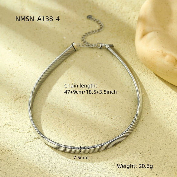 Wholesale Stainless Steel Necklace Light Luxury Simple Mesh Geometric Electroplated Trendy Fashionable Cold Style Highend Nonfading For Women