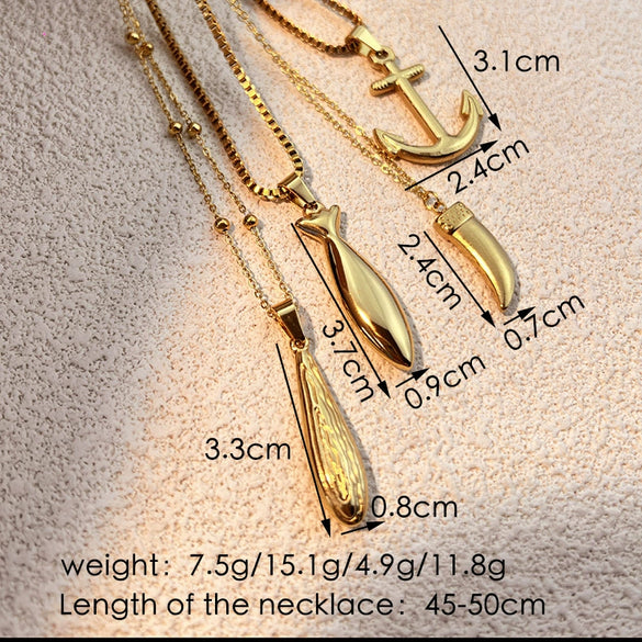 Wholesale Stainless Steel Necklace Retro Style Ushaped Electroplated Jewelry For Unisex