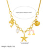 Wholesale Stainless Steel Necklace Ushaped Ocean Series Oil Dripping Rainbow Clouds Shells Starfish Electroplating For Women Minimalist Style