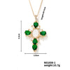 Wholesale Stainless Steel Necklace With Copper Inlaid Zircon Pendant Geometric Style Electroplated For Women