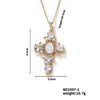 Wholesale Stainless Steel Necklace With Copper Inlaid Zircon Pendant Geometric Style Electroplated For Women