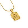 Wholesale Stainless Steel Necklace With Electroplating 26 Letters Pendant And New Sand Pressing Process Snake Chain Design