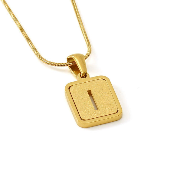 Wholesale Stainless Steel Necklace With Electroplating 26 Letters Pendant And New Sand Pressing Process Snake Chain Design