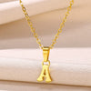 Wholesale Stainless Steel Necklace With Heart Shape And English Letter Pendant Electroplated Cross Chain Unisex