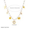 Wholesale Stainless Steel Necklace With Imitation Pearl Chain Scallop Heart Bow Star Pendant And Electroplating Design