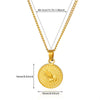 Wholesale Stainless Steel Necklace With 18K Gold Cross Pendant And Round Geometric Design Electroplated