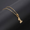 Wholesale 316L Stainless Steel Necklace With Letters Numbers Text Pattern And Cross Chain For Couple