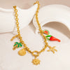 Wholesale Stainless Steel Necklace With Small Pepper And Star Pendant Electroplated For Women