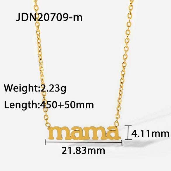 Wholesale Stainless Steel Necklace With Titanium Steel Color Free Letter Envelope Design Geometric Shape Electroplating Process For Women
