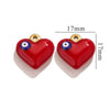 Wholesale Stainless Steel Niche Style Love Earrings With Peach Heart Pendant And Dripping Oil Design