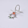 Wholesale Stainless Steel Non Piercing Lip Ring With Cross Sunflower Zircon Pendant Simple Style Electroplating Process