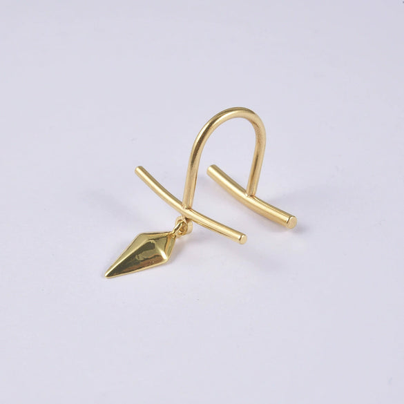 Wholesale Stainless Steel Non Piercing Lip Ring With Cross Sunflower Zircon Pendant Simple Style Electroplating Process