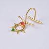 Wholesale Stainless Steel Non Piercing Lip Ring With Cross Sunflower Zircon Pendant Simple Style Electroplating Process