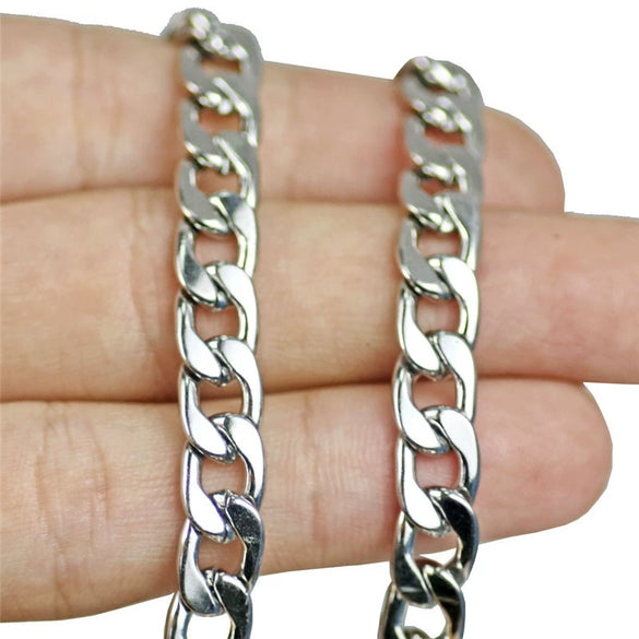 Wholesale Stainless Steel Nylon Chain Geometric Men's Necklace With Electroplating Treatment