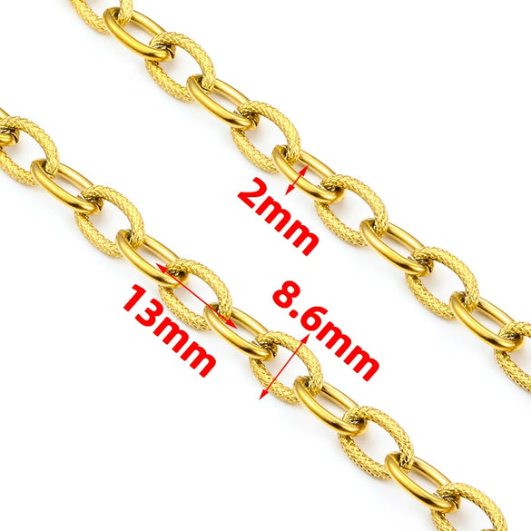 Wholesale Stainless Steel O Cross Thread Chain Necklace Bracelet With Geometric Style And Electroplating