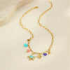 Wholesale Stainless Steel Ocean Style Geometric Starfish Necklace With Electroplating
