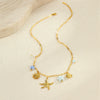 Wholesale Stainless Steel Ocean Style Geometric Starfish Necklace With Electroplating