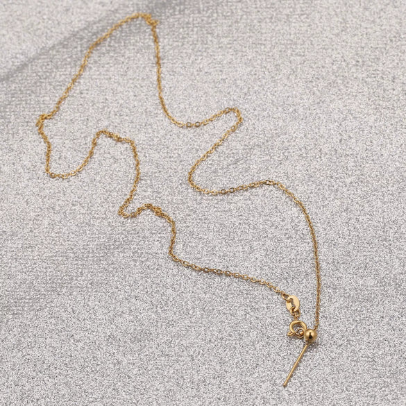 Wholesale Stainless Steel Ochain Necklace With Geometric Pattern And Real Gold Plating