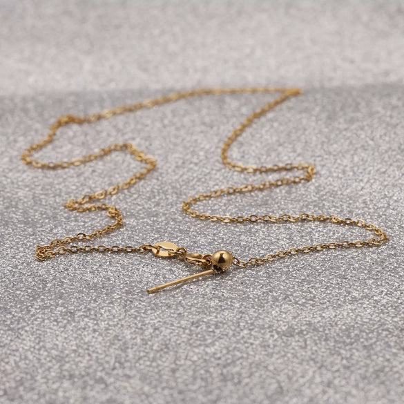 Wholesale Stainless Steel Ochain Necklace With Geometric Pattern And Real Gold Plating