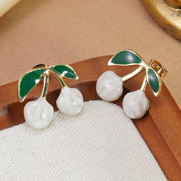 Wholesale Stainless Steel Oil Dripping Fruit Earrings For Women