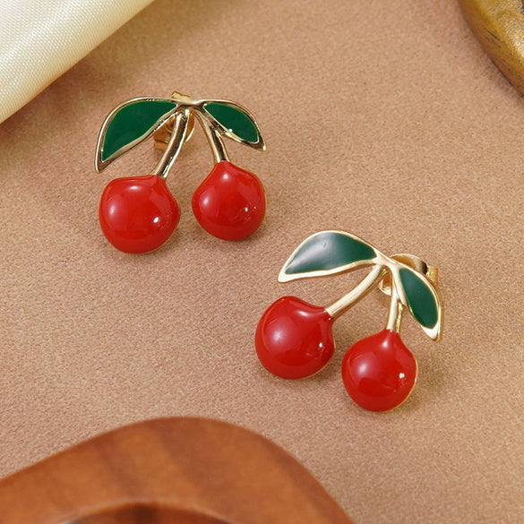 Wholesale Stainless Steel Oil Dripping Fruit Earrings For Women