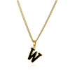 Wholesale Stainless Steel Oil Dripping Letter Pendant Necklace Set With Horse Whip Chain