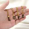 Wholesale Stainless Steel Oil Dripping Letter Pendant Necklace Set With Horse Whip Chain