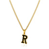 Wholesale Stainless Steel Oil Dripping Letter Pendant Necklace Set With Horse Whip Chain