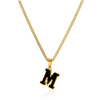 Wholesale Stainless Steel Oil Dripping Letter Pendant Necklace Set With Horse Whip Chain