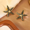 Wholesale Stainless Steel Oil Dripping Star And Starfish Earrings For Women