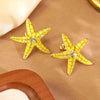 Wholesale Stainless Steel Oil Dripping Star And Starfish Earrings For Women