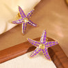 Wholesale Stainless Steel Oil Dripping Star And Starfish Earrings For Women
