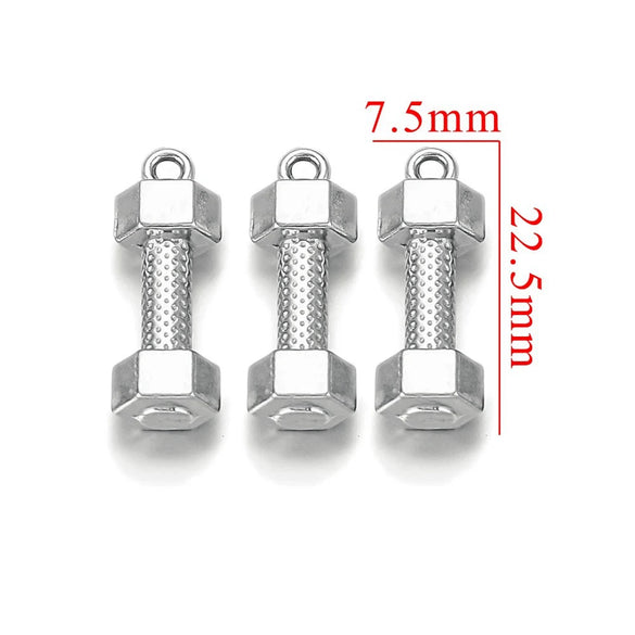 Wholesale Stainless Steel Oil Pressure Dumbbell Shape Handmade Jewelry Accessories Pendant