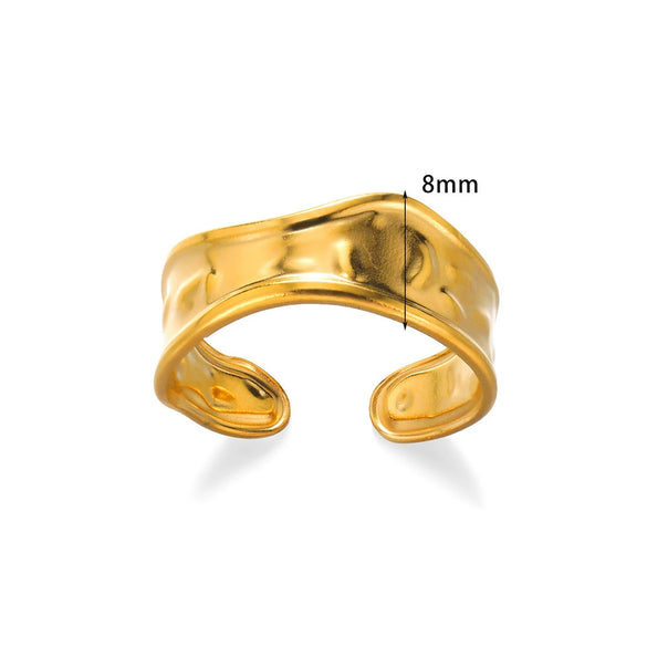 Wholesale Stainless Steel Oil Pressure Wave Geometric Unisex Ring