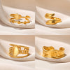 Wholesale Stainless Steel Oil Pressure Wave Geometric Unisex Ring