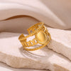 Wholesale Stainless Steel Oil Pressure Wave Geometric Unisex Ring