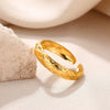 Wholesale Stainless Steel Oil Pressure Wave Geometric Unisex Ring