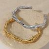 Wholesale Stainless Steel Open Bracelet With Irregular Texture Design And Electroplating Processing