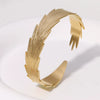 Wholesale Stainless Steel Open Feather Personality Creative Non Fading Bracelet With Electroplating Treatment
