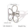 Wholesale Stainless Steel Open Floral Ring With Pvd Vacuum Plating For Women