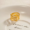Wholesale Stainless Steel Open Ring For Women Geometric Style Electroplated