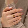 Wholesale Stainless Steel Open Ring For Women Geometric Style Electroplated