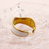 Wholesale Stainless Steel Open Ring For Women Retro Fashion Irregular Corrugated Electroplated