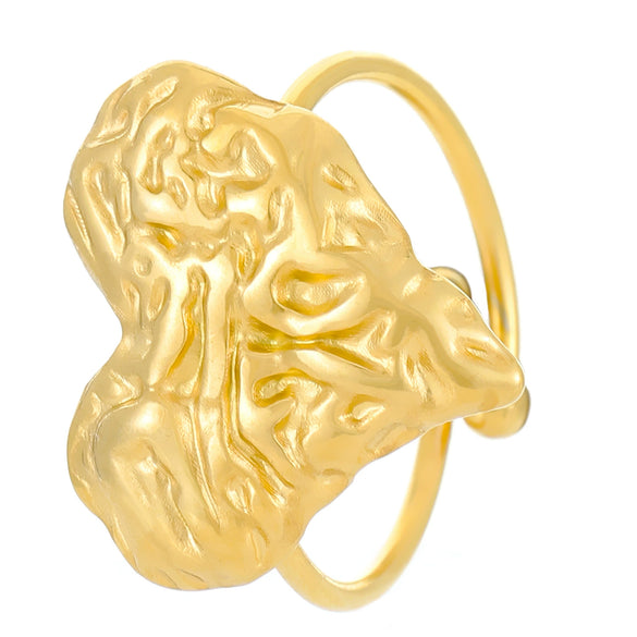 Wholesale Stainless Steel Open Ring For Women With Starfish Seashells Ginkgo Leaf Marine Motifs And Electroplating Processing