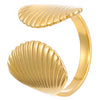 Wholesale Stainless Steel Open Ring For Women With Starfish Seashells Ginkgo Leaf Marine Motifs And Electroplating Processing