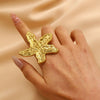 Wholesale Stainless Steel Open Ring For Women With Starfish Seashells Ginkgo Leaf Marine Motifs And Electroplating Processing