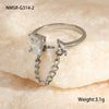 Wholesale Stainless Steel Open Ring Hand Jewelry Light Luxury Style With Electroplating For Women