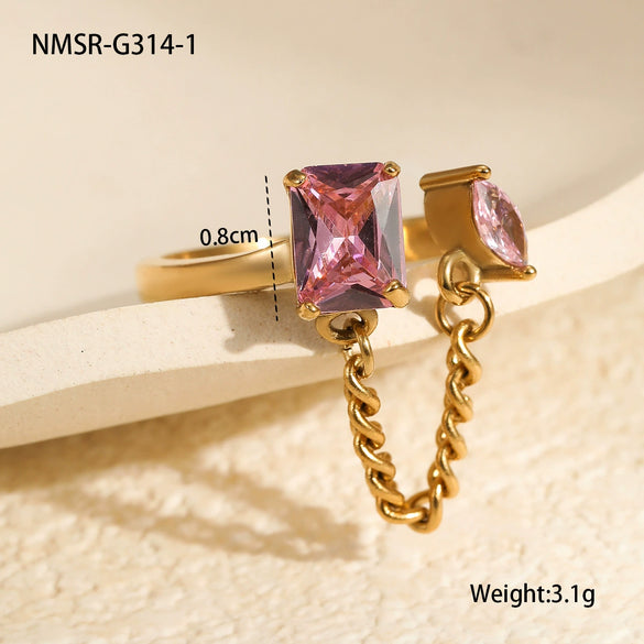 Wholesale Stainless Steel Open Ring Hand Jewelry Light Luxury Style With Electroplating For Women